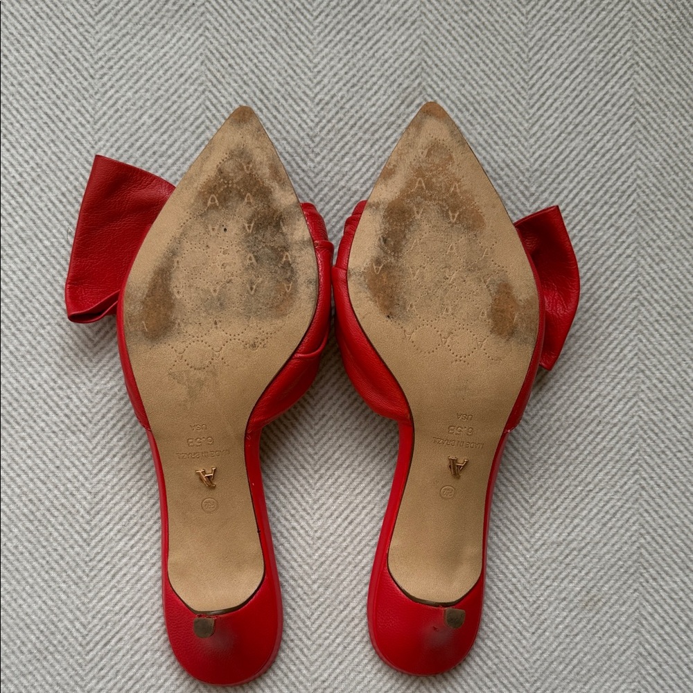 Red Knot-Detail Pointed-Toe Mules - Picture 3 of 3